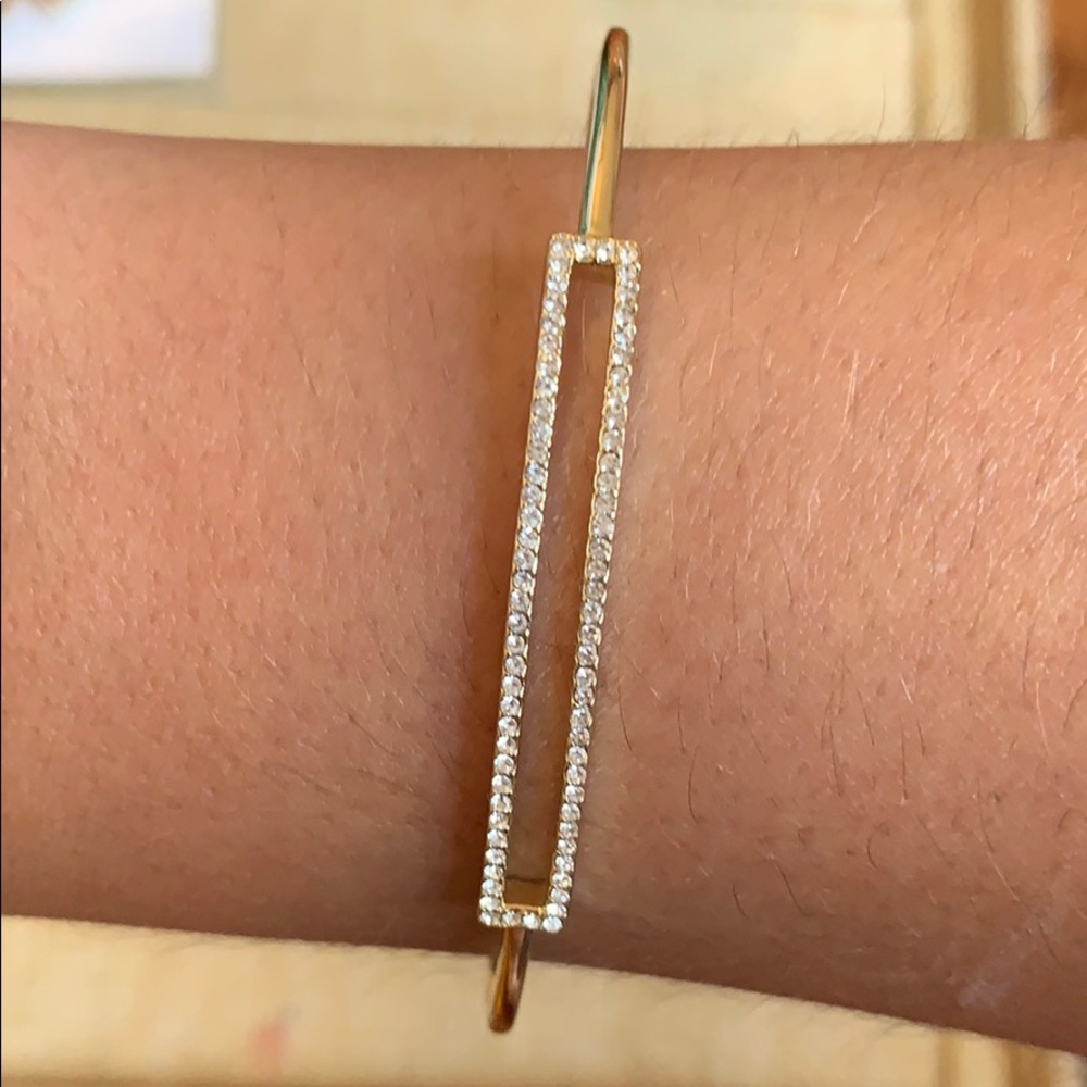 Stella & Dot rectangular gold pave cuff